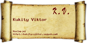 Kukity Viktor névjegykártya